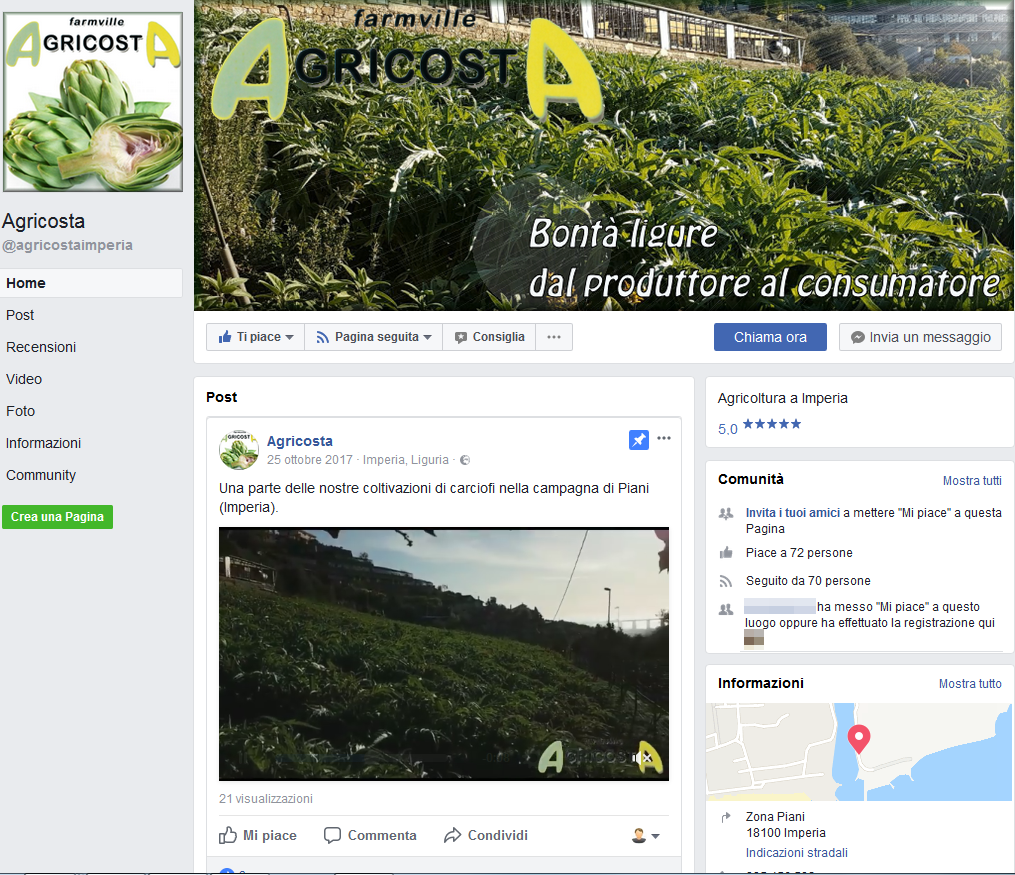 Agricosta - Pagina Facebook